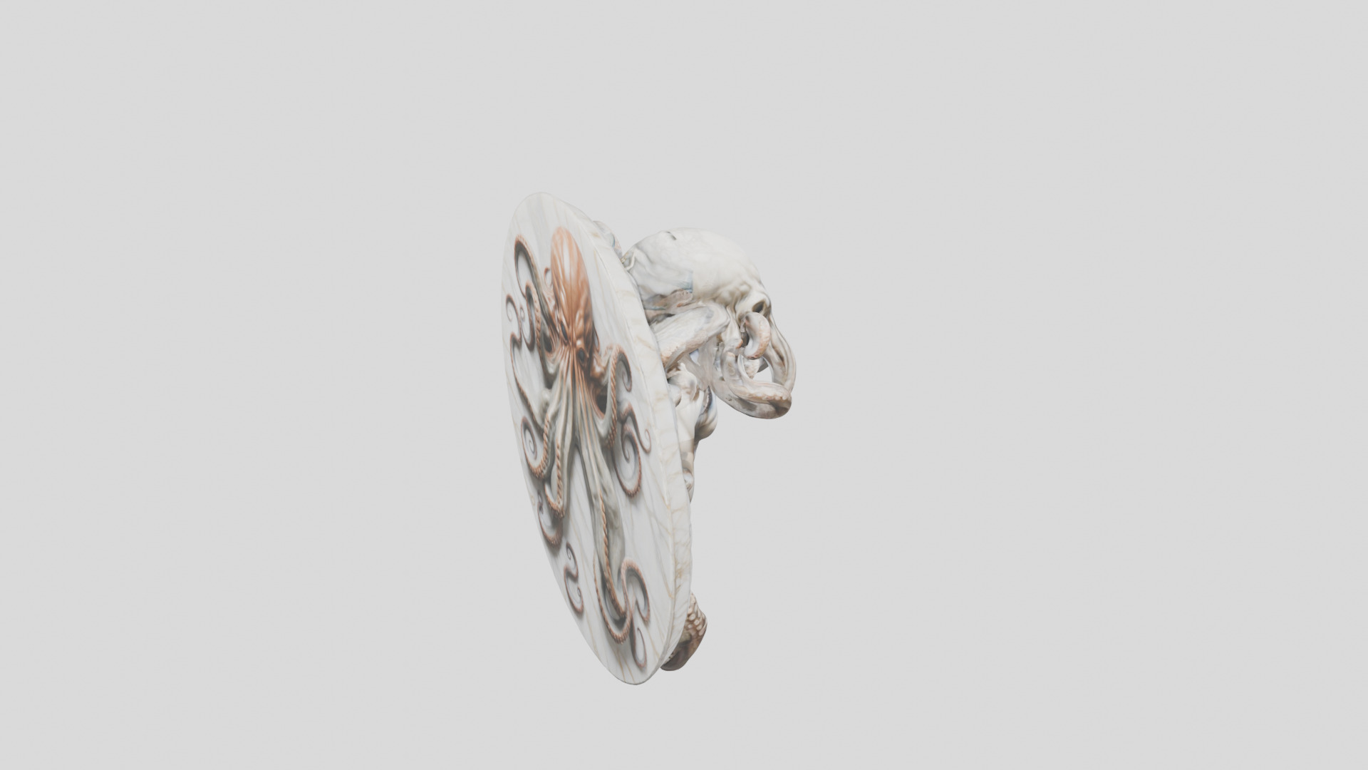Old Gods Ancient Sculpture Marble Cthulhu Octopuss 3D model_16