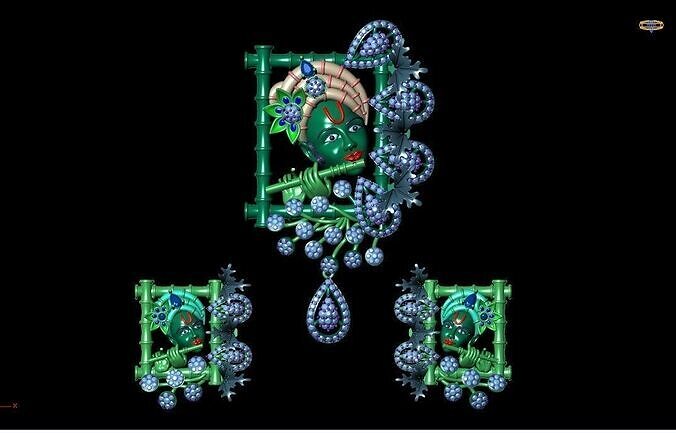 lord krishna pendent set 3D print model