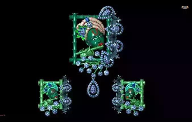 lord krishna pendent set