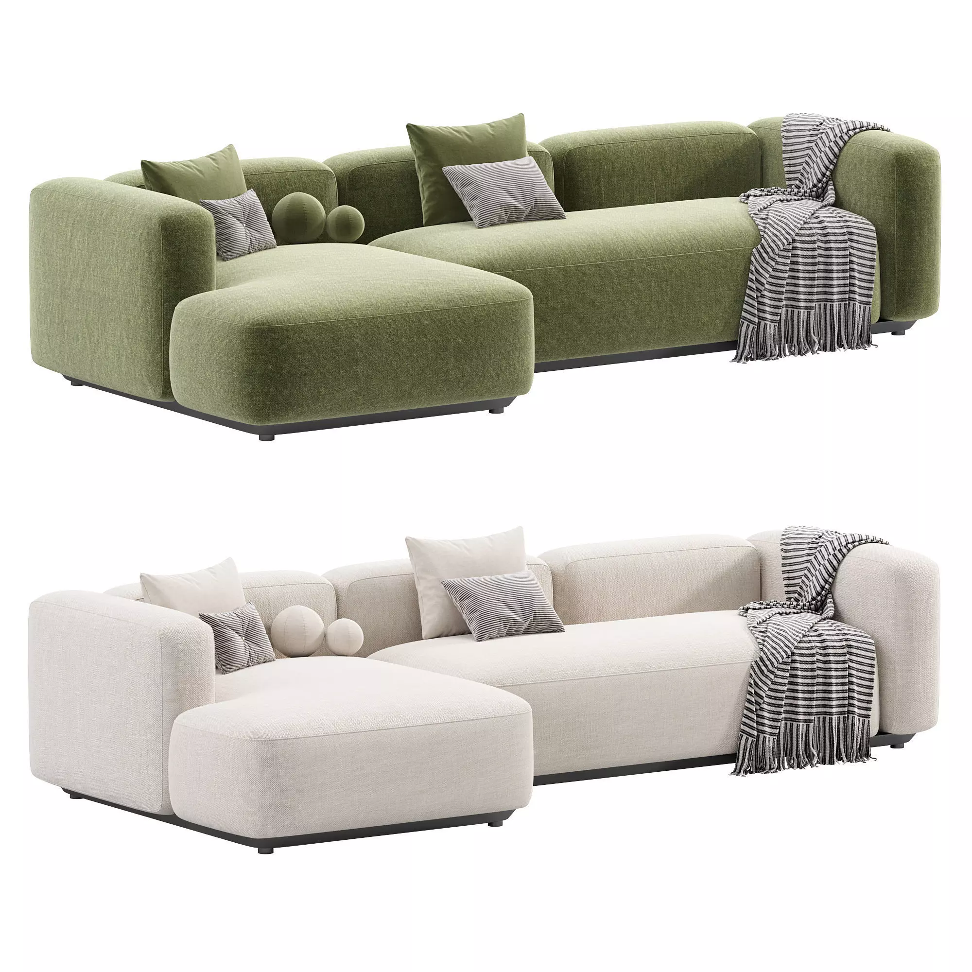 Hybrid Sofa Low-poly 3D model