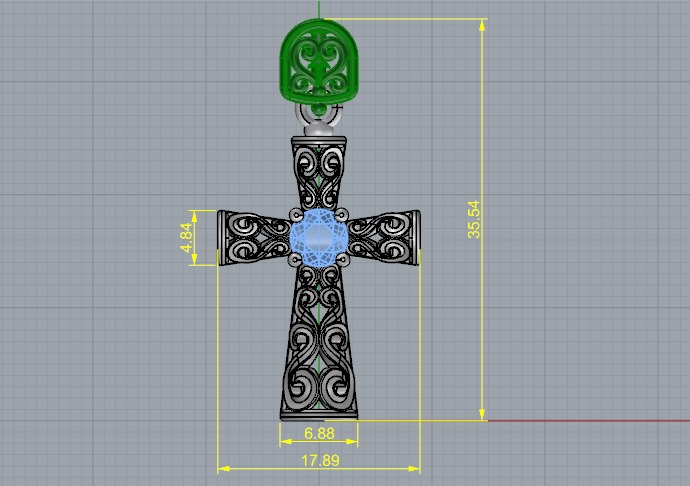 Pendant Cross N012798 3D print model_7