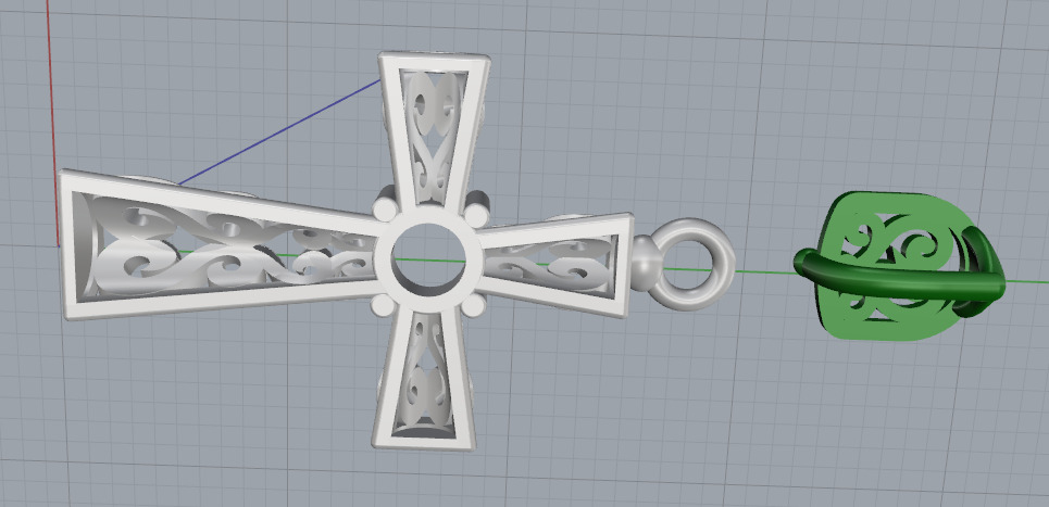 Pendant Cross N012798 3D print model_5