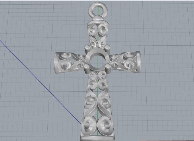 Pendant Cross N012798 3D print model_3