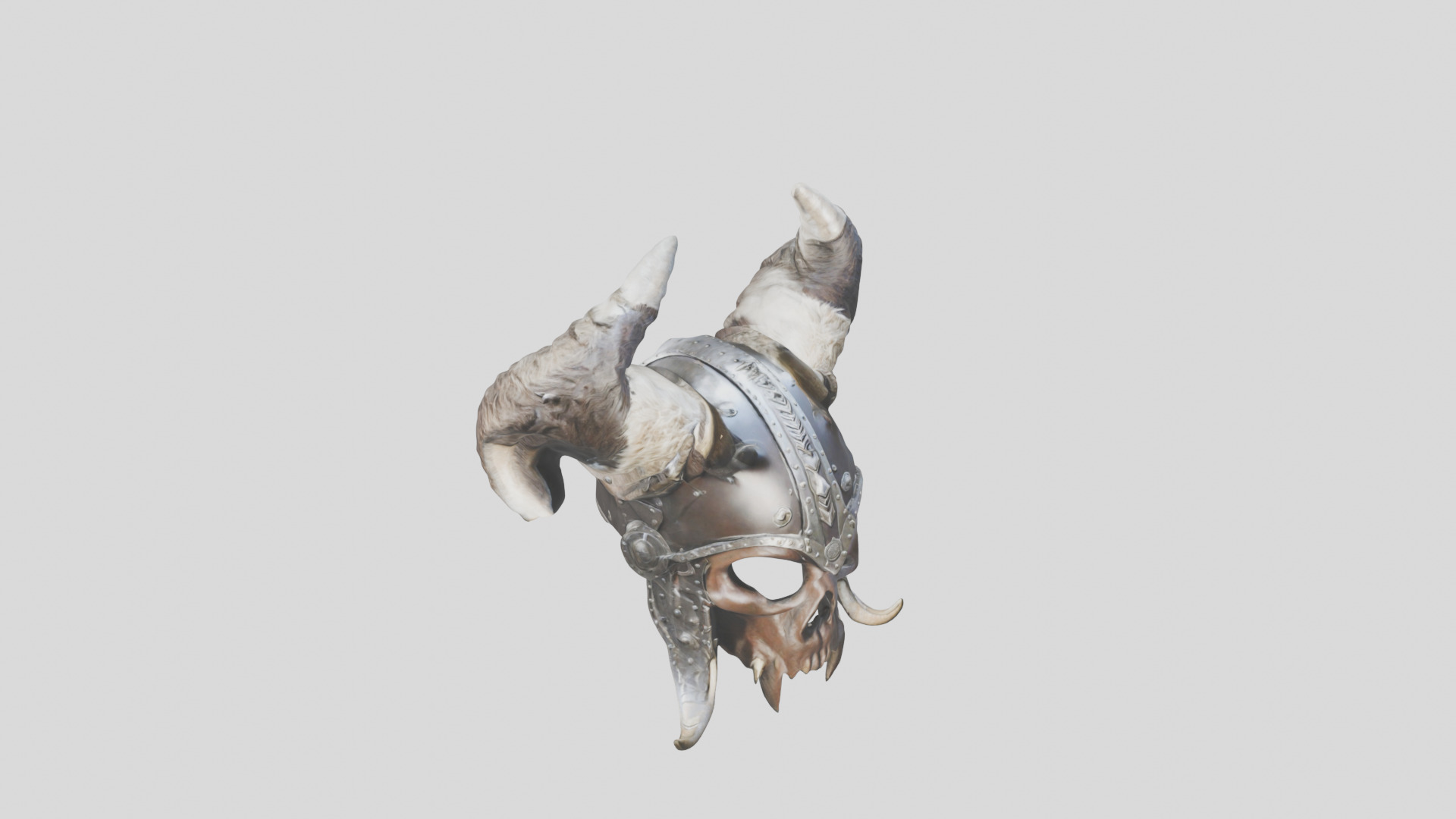 Horned Enig Helm Low-poly 3D model_8