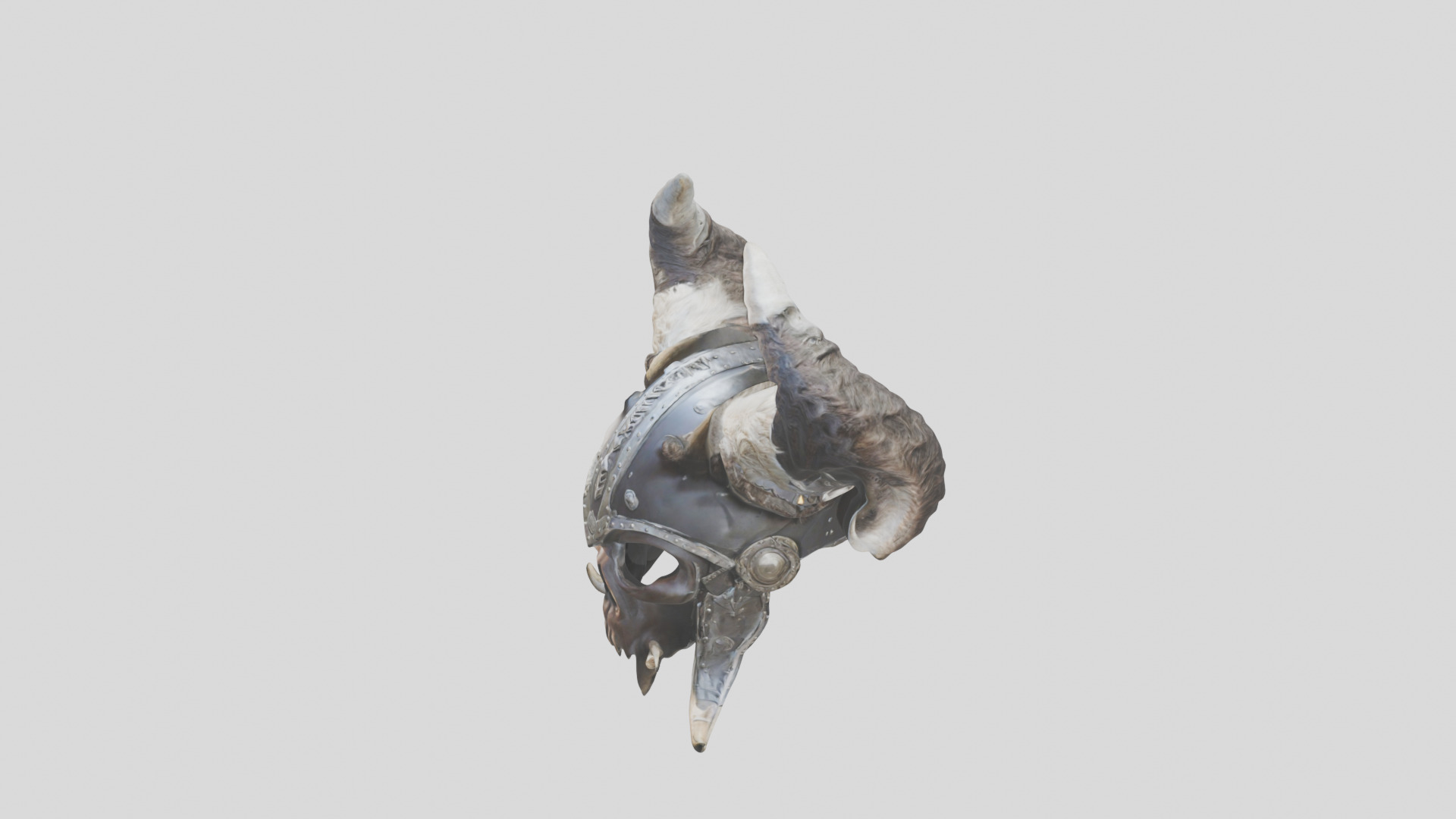 Horned Enig Helm Low-poly 3D model_5