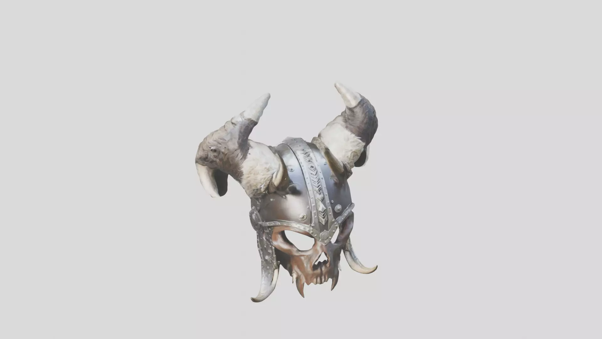 Horned Enig Helm Low-poly 3D model_0