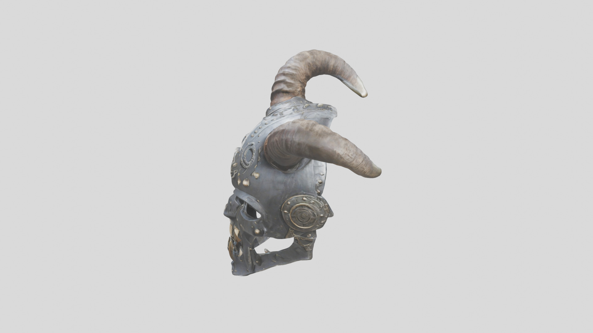 Horned Helm Low-poly 3D model_4