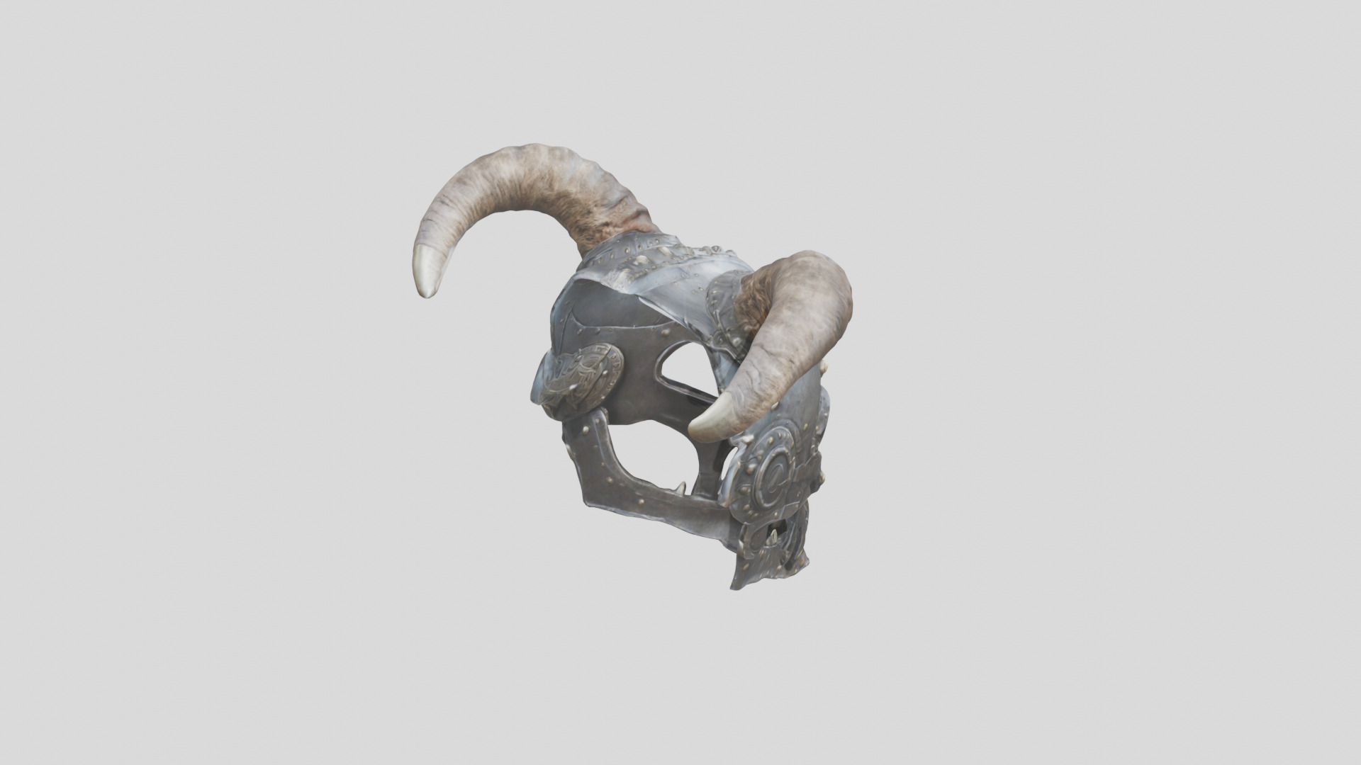 Horned Helm Low-poly 3D model_13