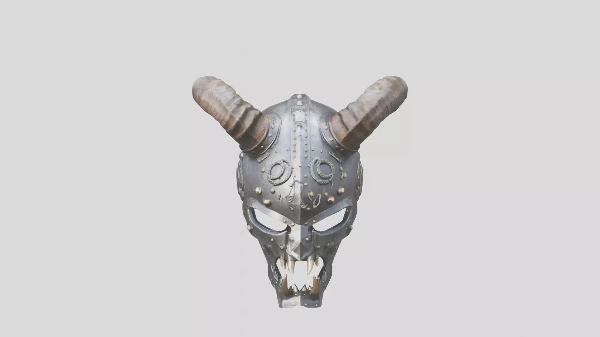 Horned Helm Low-poly 3D model_0
