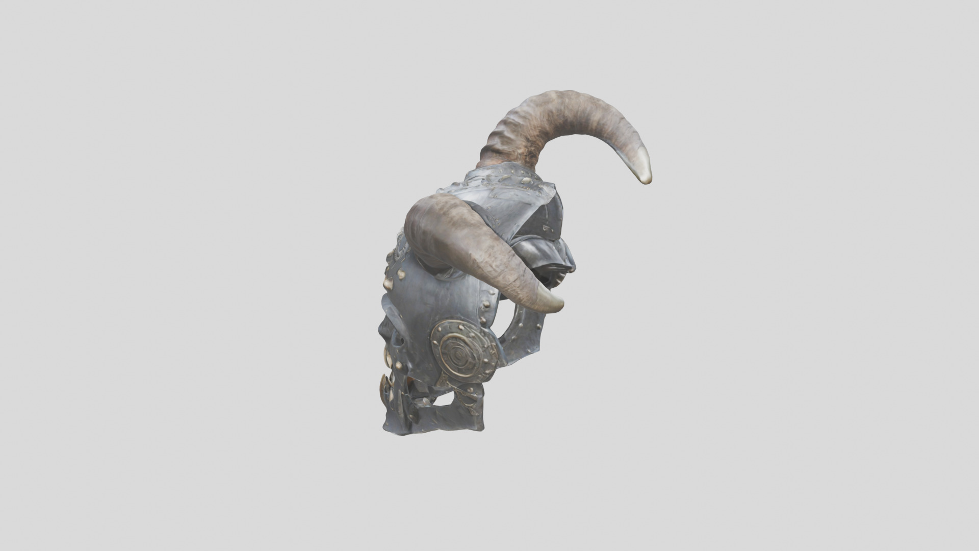 Horned Helm Low-poly 3D model_3