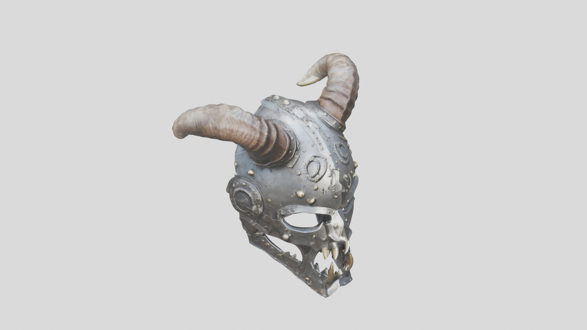 Horned Helm Low-poly 3D model_9