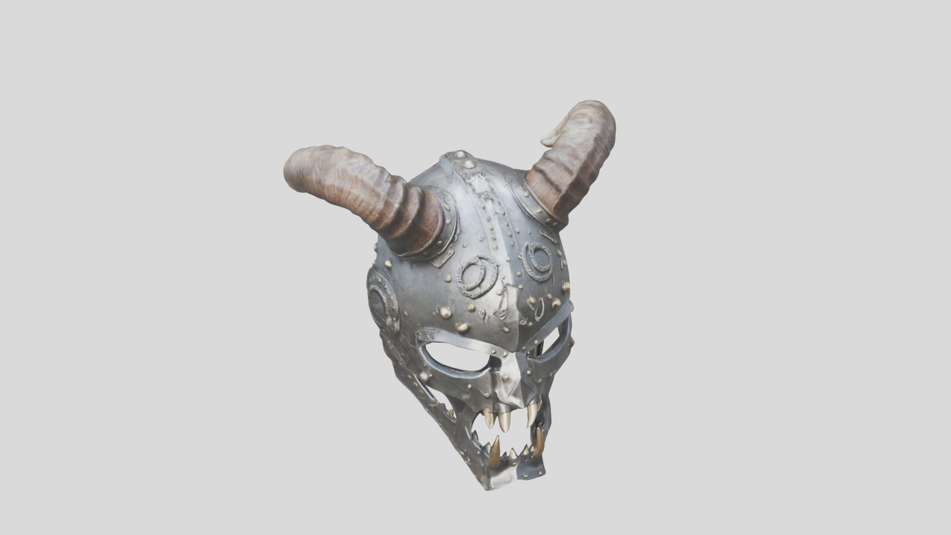 Horned Helm Low-poly 3D model_8