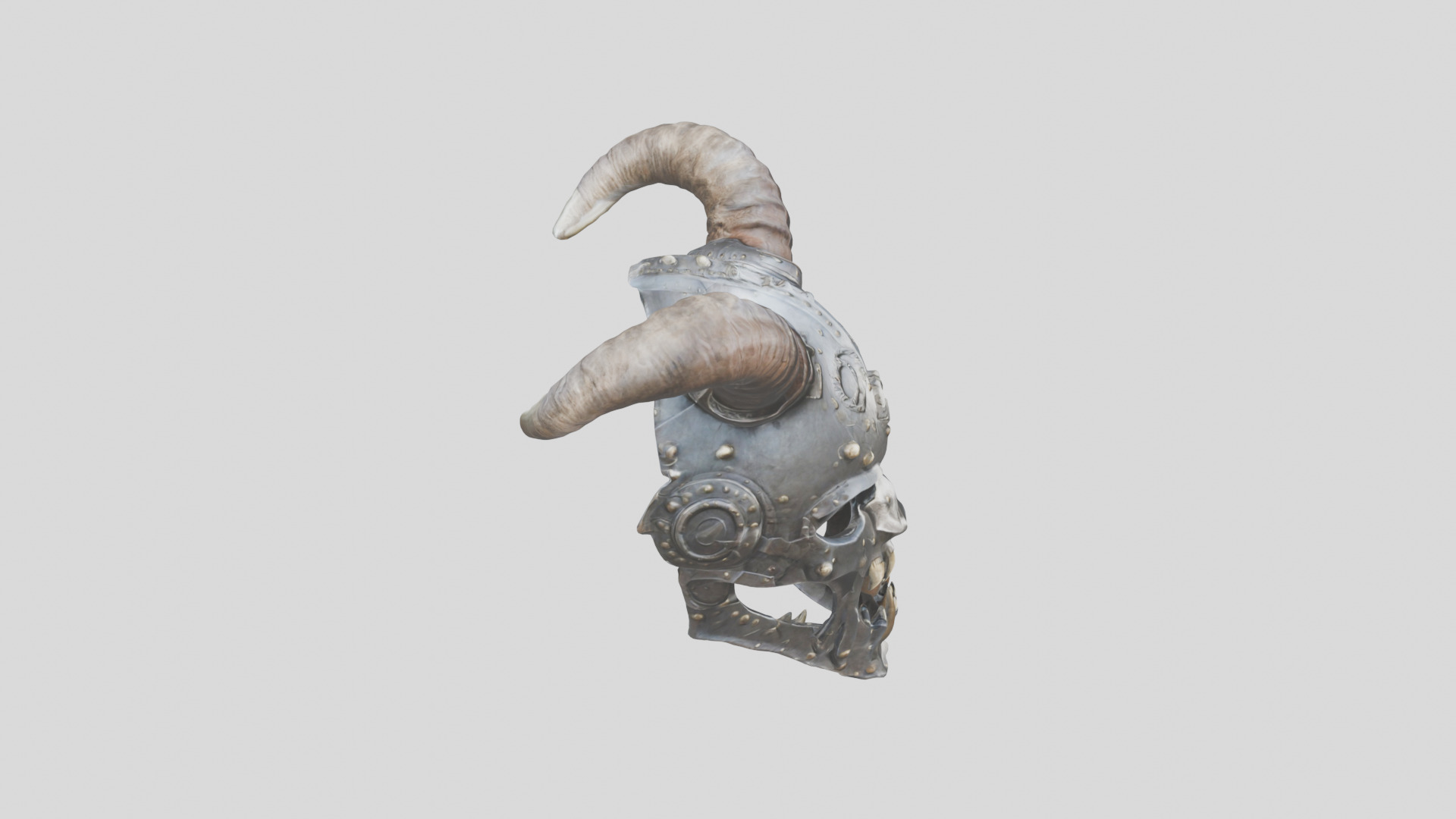 Horned Helm Low-poly 3D model_11