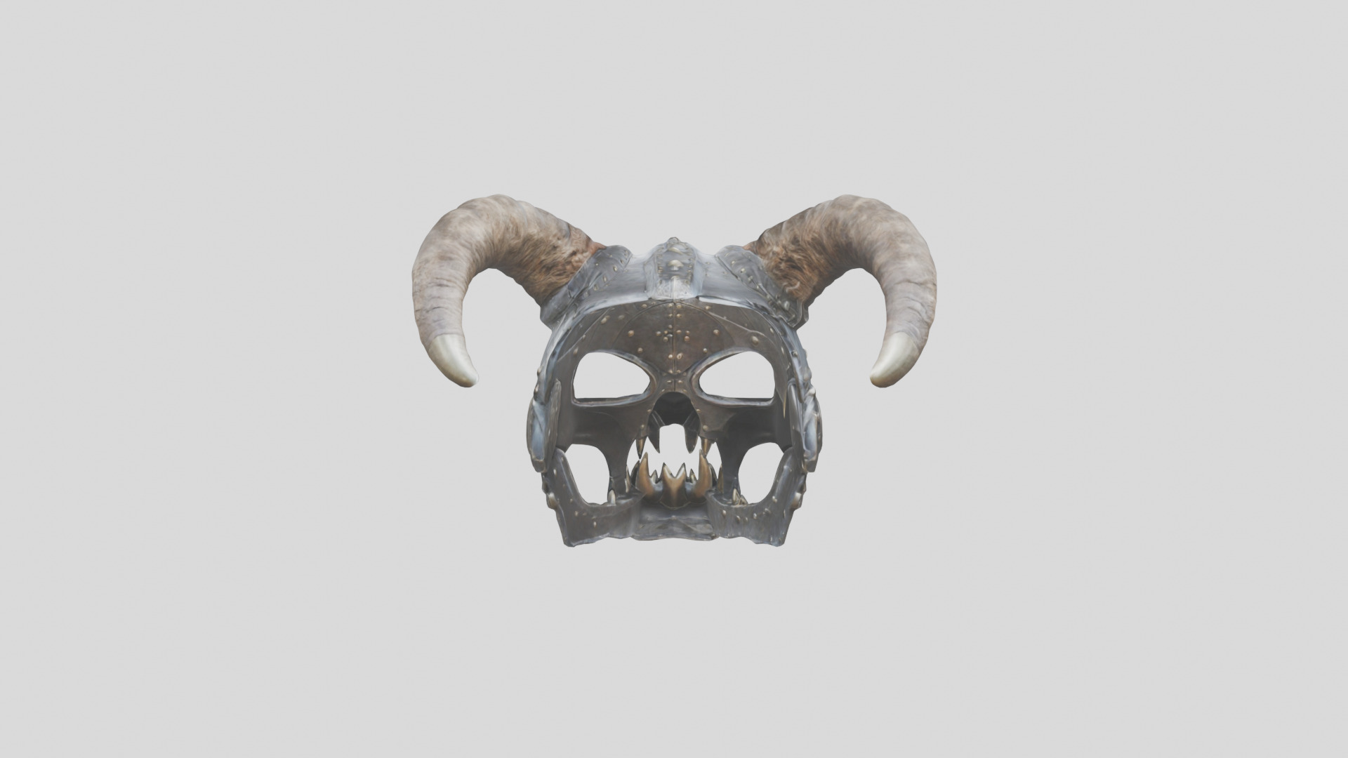 Horned Helm Low-poly 3D model_15