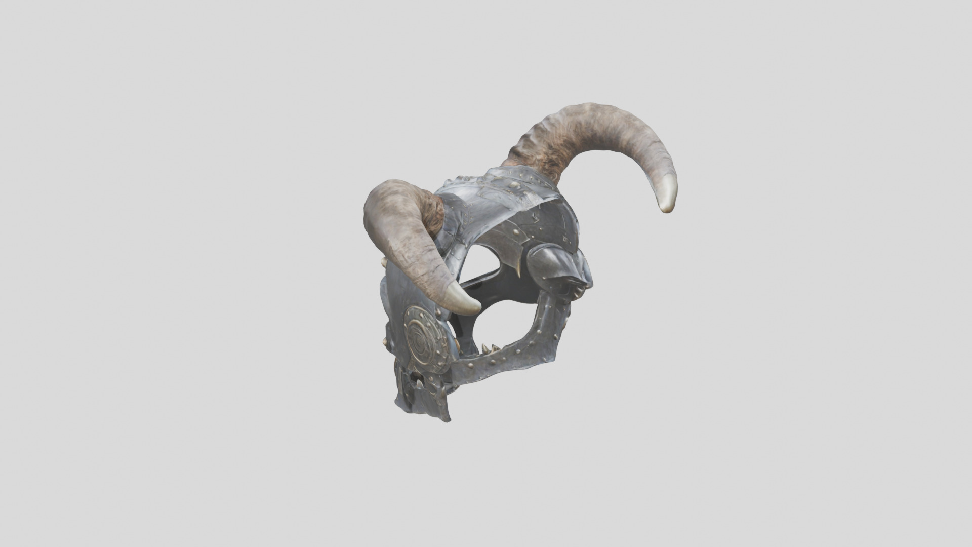 Horned Helm Low-poly 3D model_2