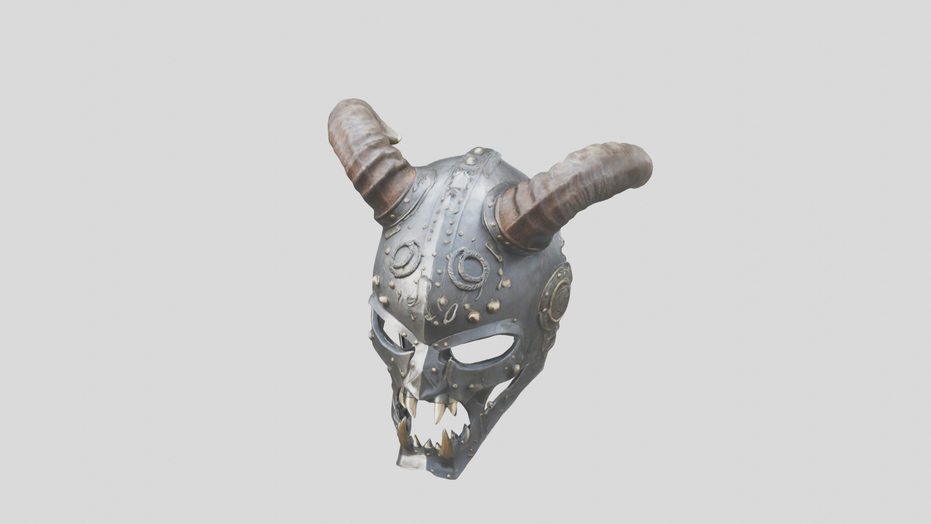 Horned Helm Low-poly 3D model_7