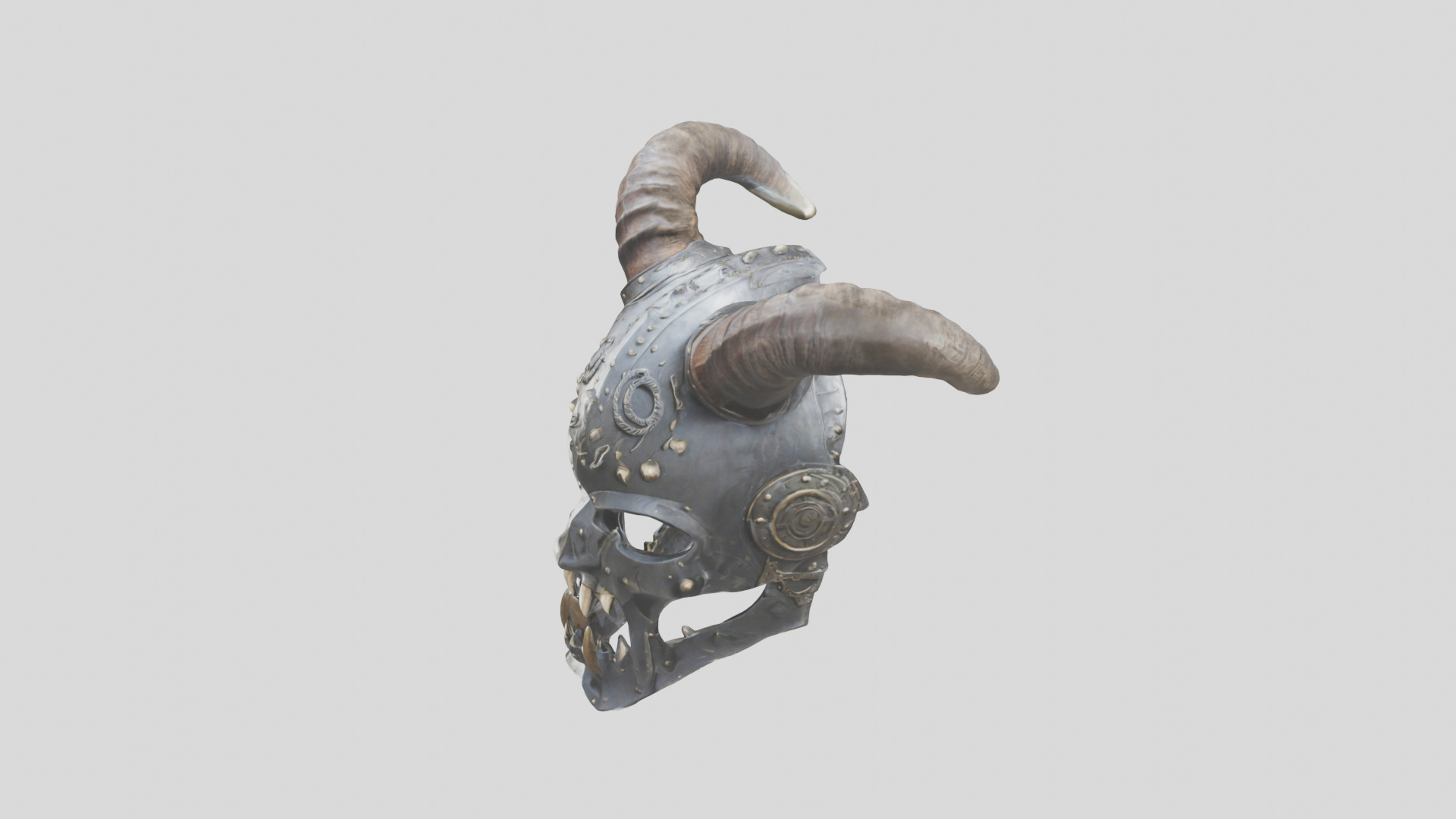 Horned Helm Low-poly 3D model_5