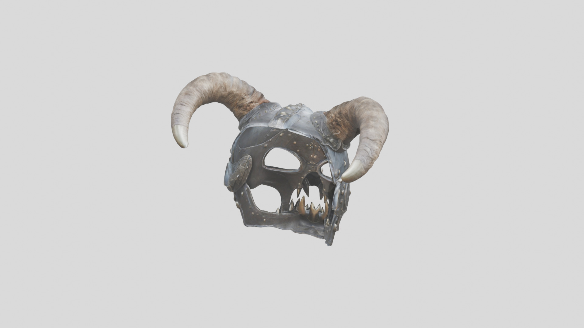 Horned Helm Low-poly 3D model_14