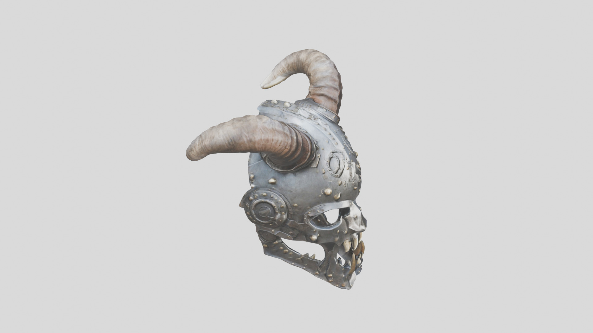 Horned Helm Low-poly 3D model_10