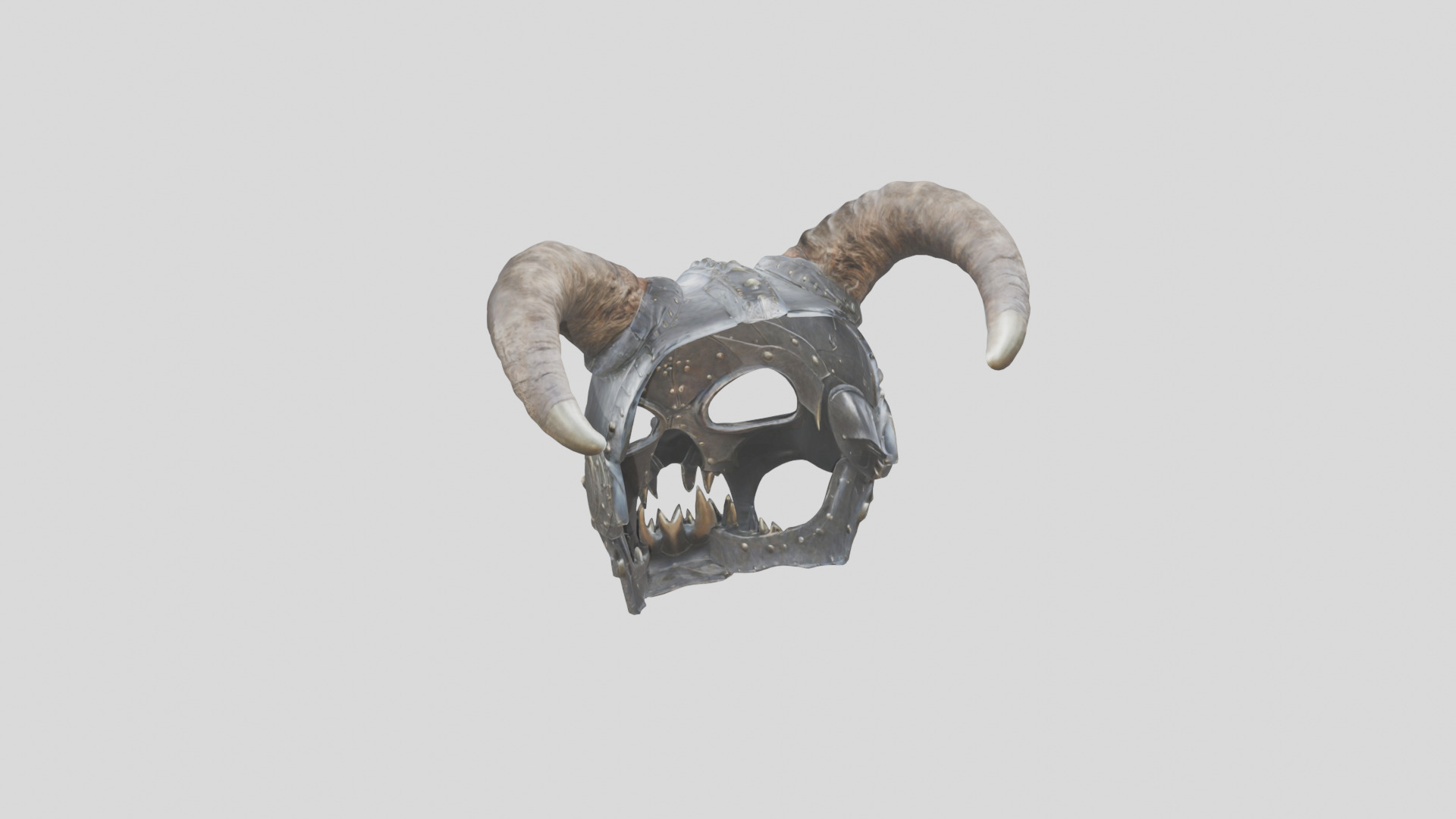 Horned Helm Low-poly 3D model_1