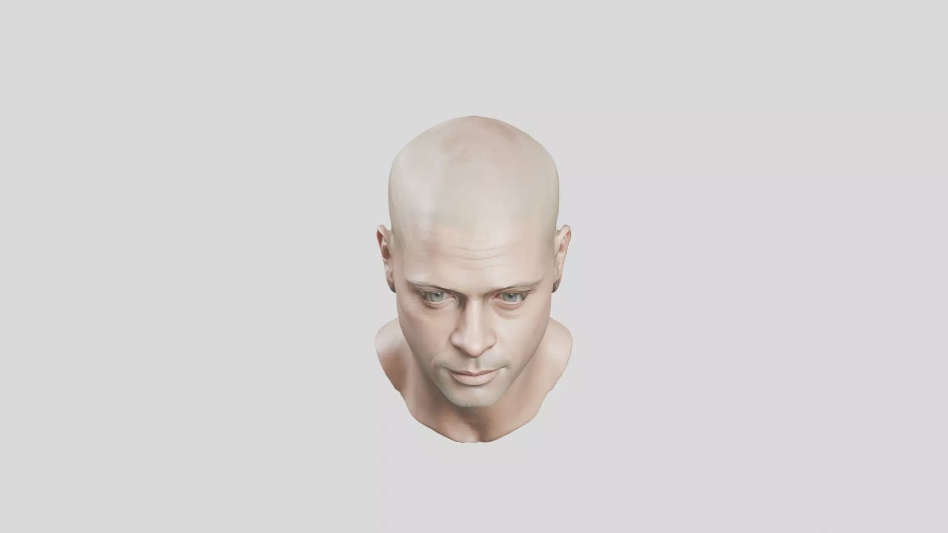 Detailed Man Head Bust Low-poly 3D model