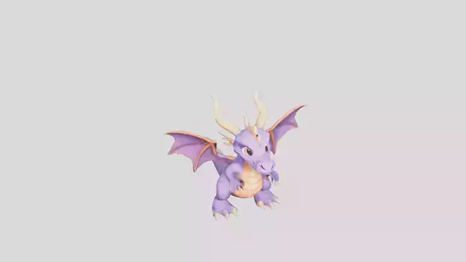 Majestic Purple Dragon 3D Model