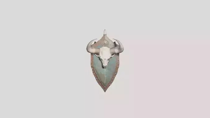 Demon Skull Shield Low-poly 3D model