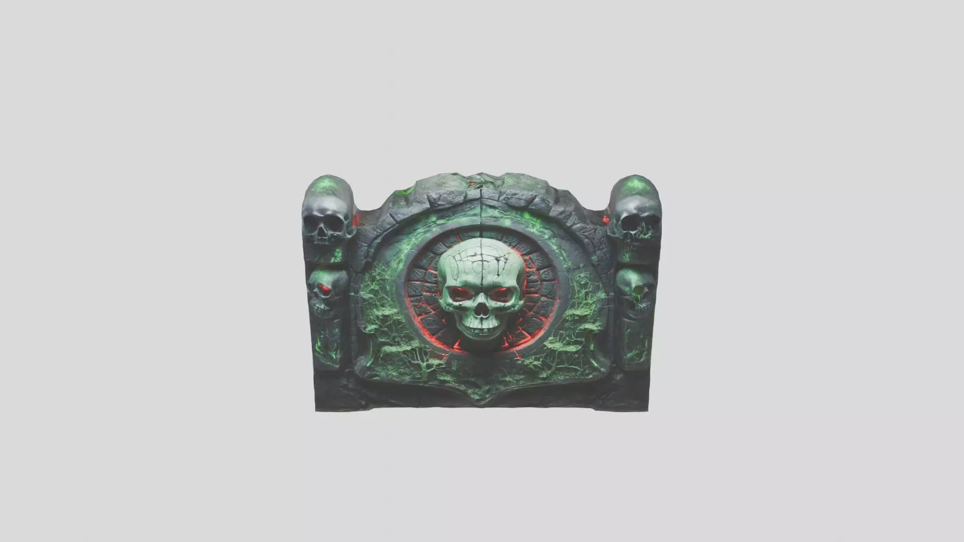 This is a dark fantasy gravestone Low-poly 3D model