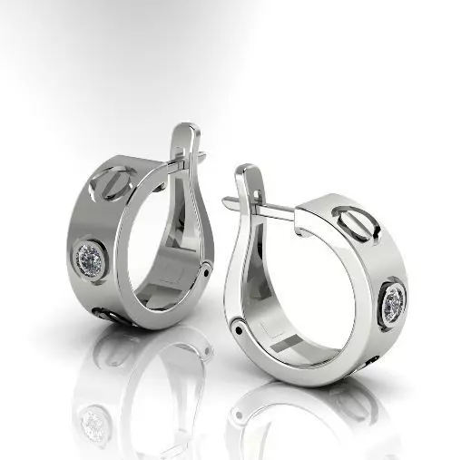Earrings with bolts N012884 3D print model