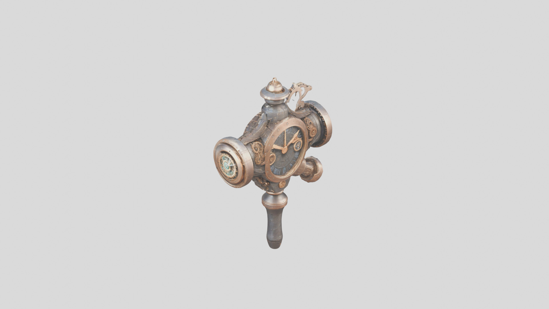 Steampunk Cog Hammer 3D Model Low-poly 3D model_2