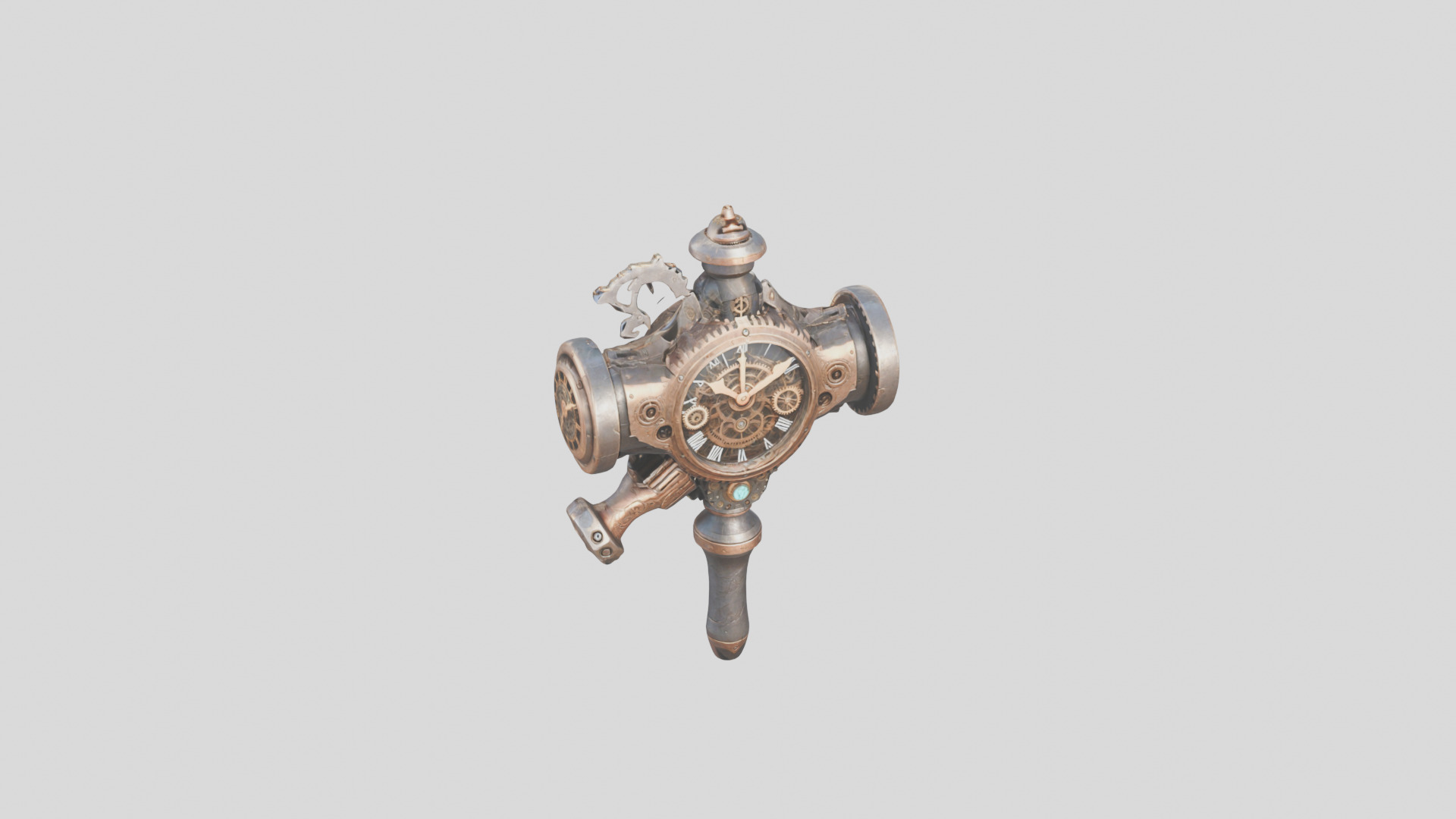 Steampunk Cog Hammer 3D Model Low-poly 3D model_8