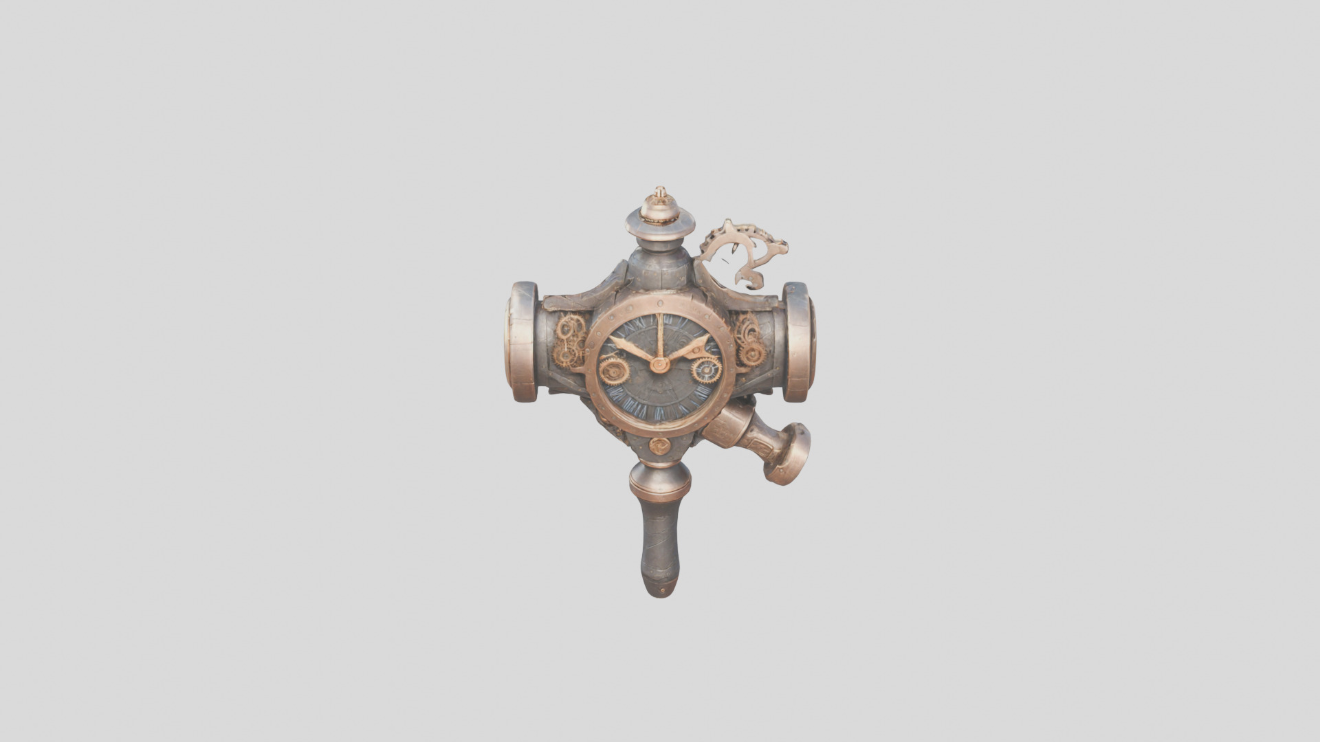 Steampunk Cog Hammer 3D Model Low-poly 3D model_15