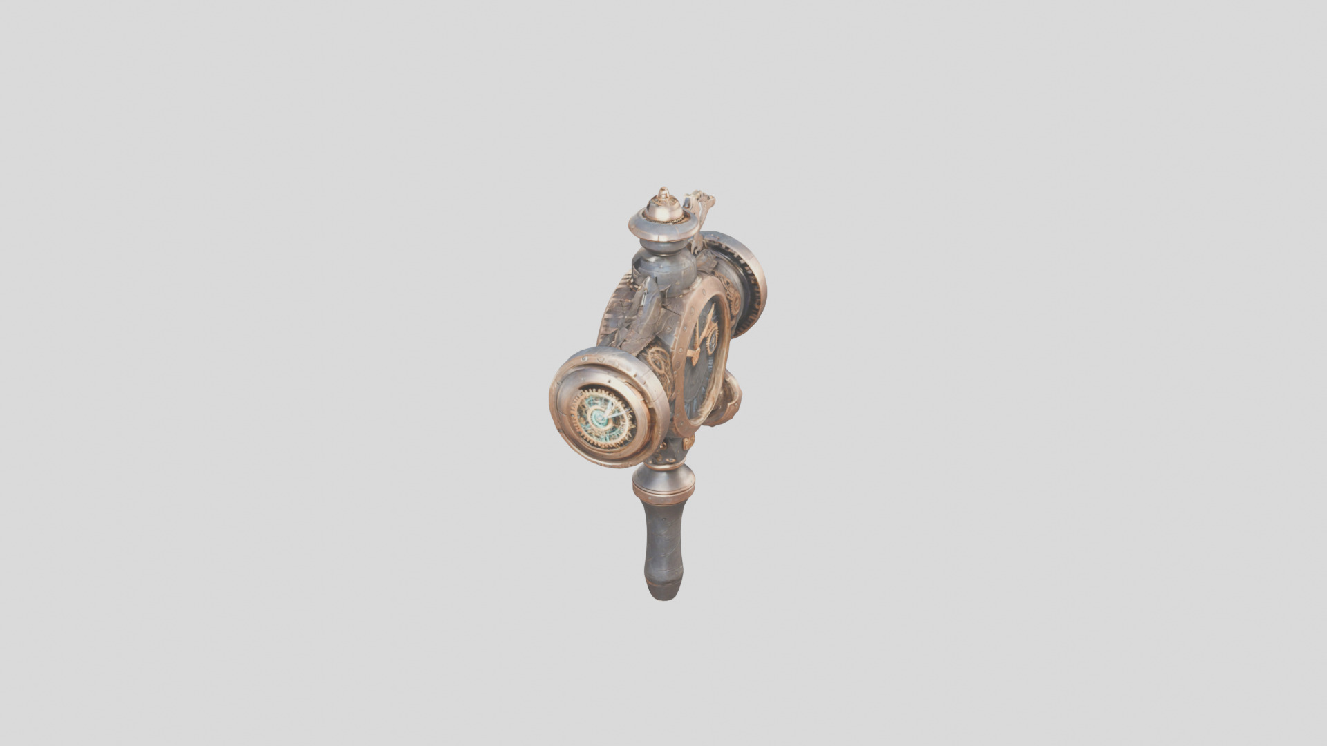 Steampunk Cog Hammer 3D Model Low-poly 3D model_3