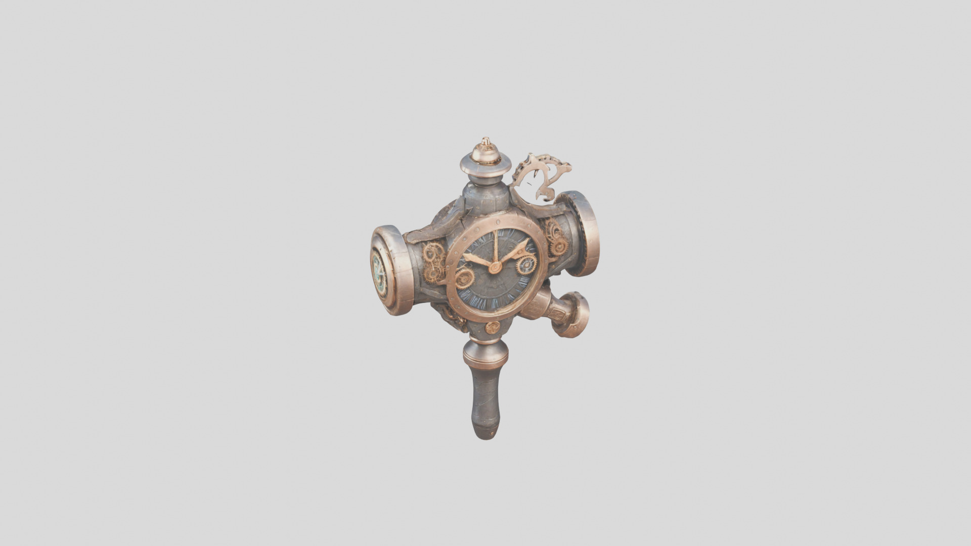 Steampunk Cog Hammer 3D Model Low-poly 3D model_1