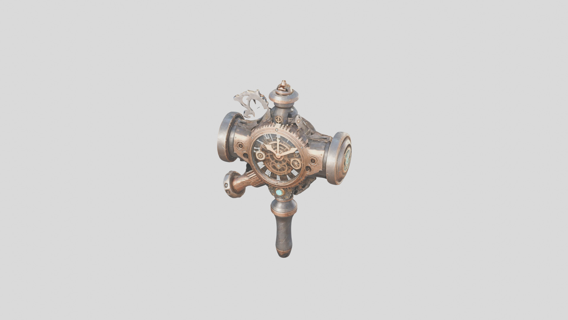Steampunk Cog Hammer 3D Model Low-poly 3D model_7