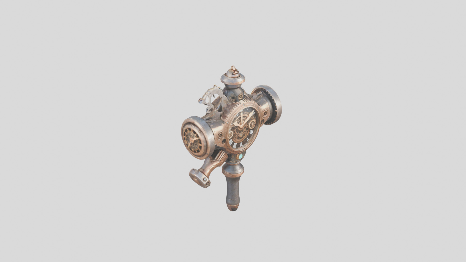 Steampunk Cog Hammer 3D Model Low-poly 3D model_9