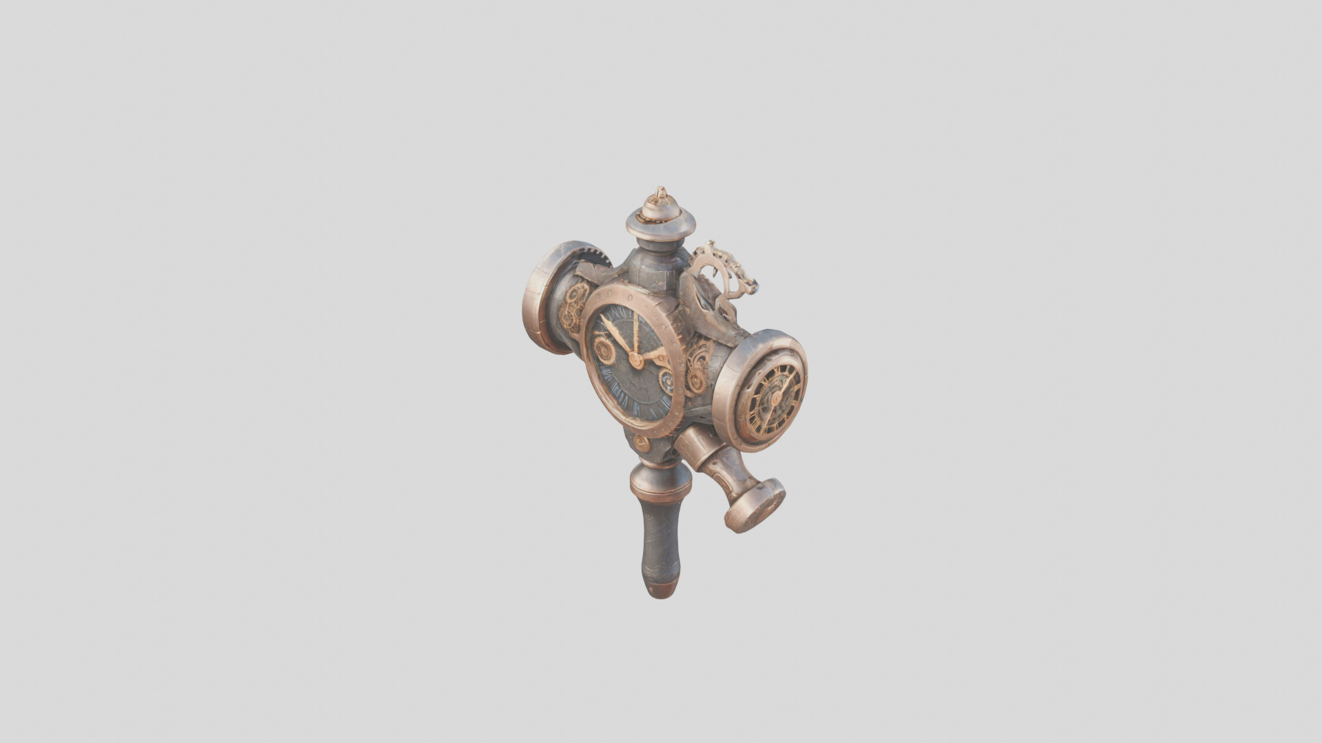 Steampunk Cog Hammer 3D Model Low-poly 3D model_13