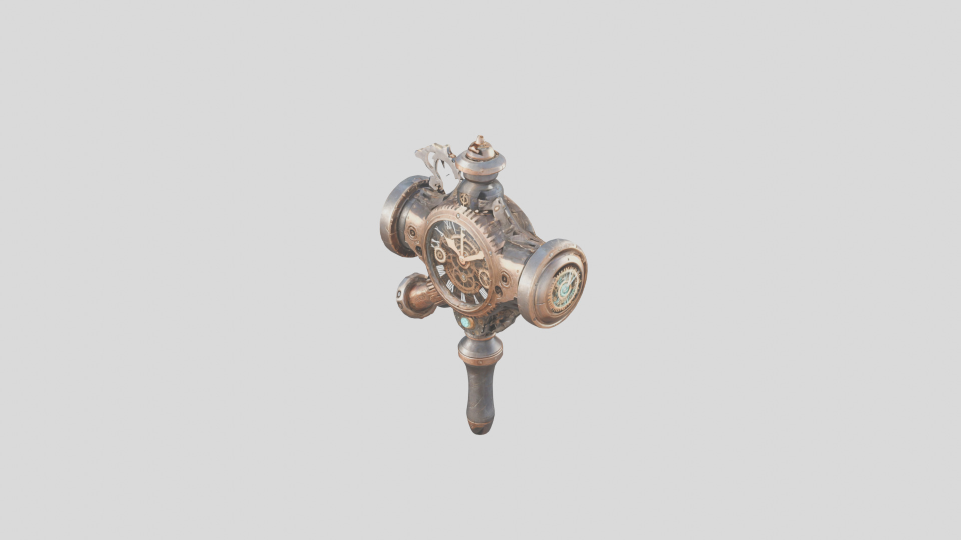 Steampunk Cog Hammer 3D Model Low-poly 3D model_6
