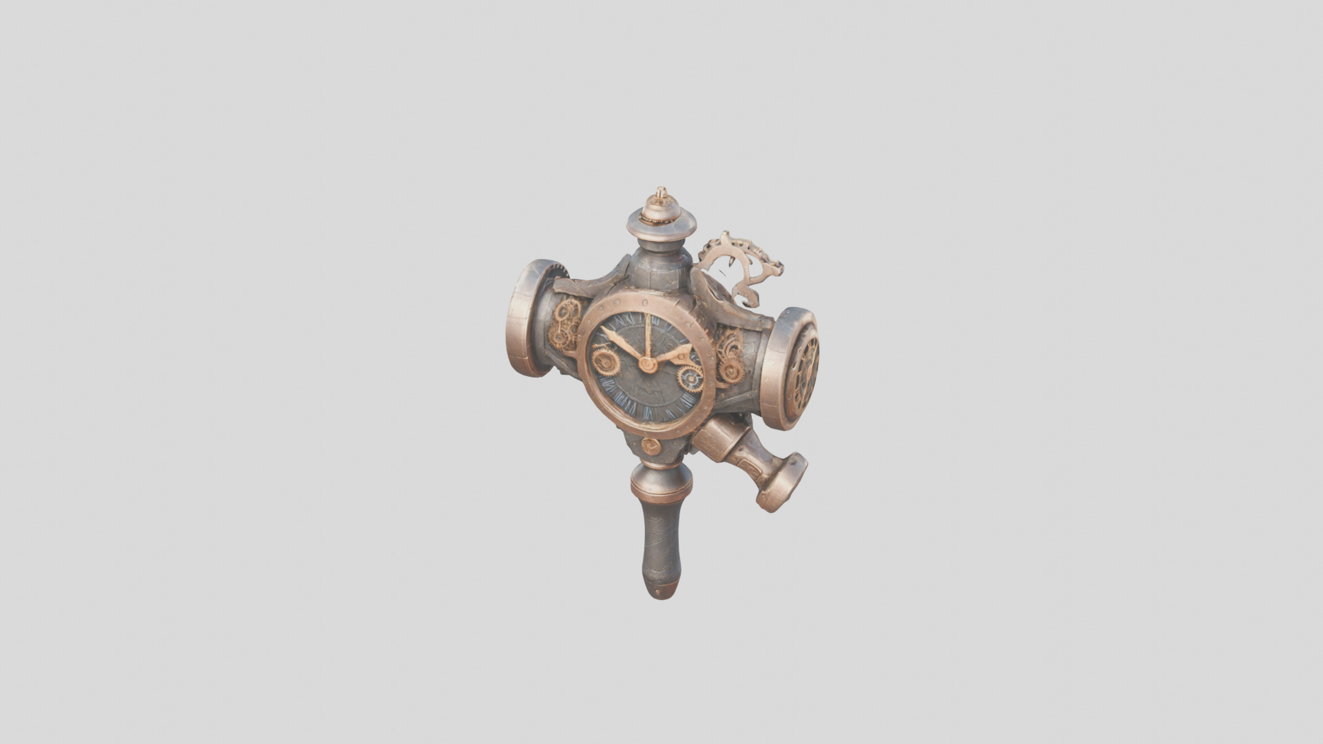 Steampunk Cog Hammer 3D Model Low-poly 3D model_14