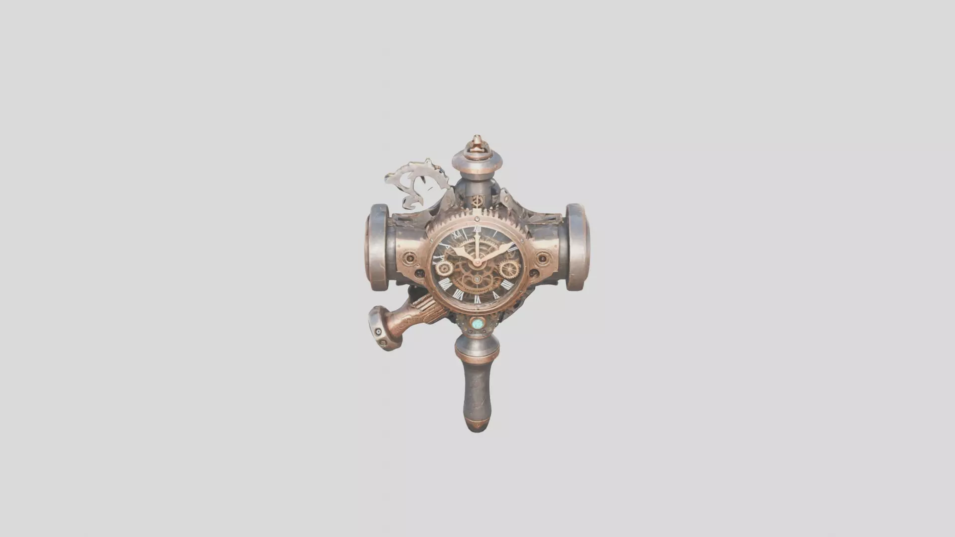 Steampunk Cog Hammer 3D Model Low-poly 3D model_0