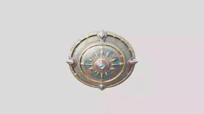 Ancient Shield with Engravings 3D Model