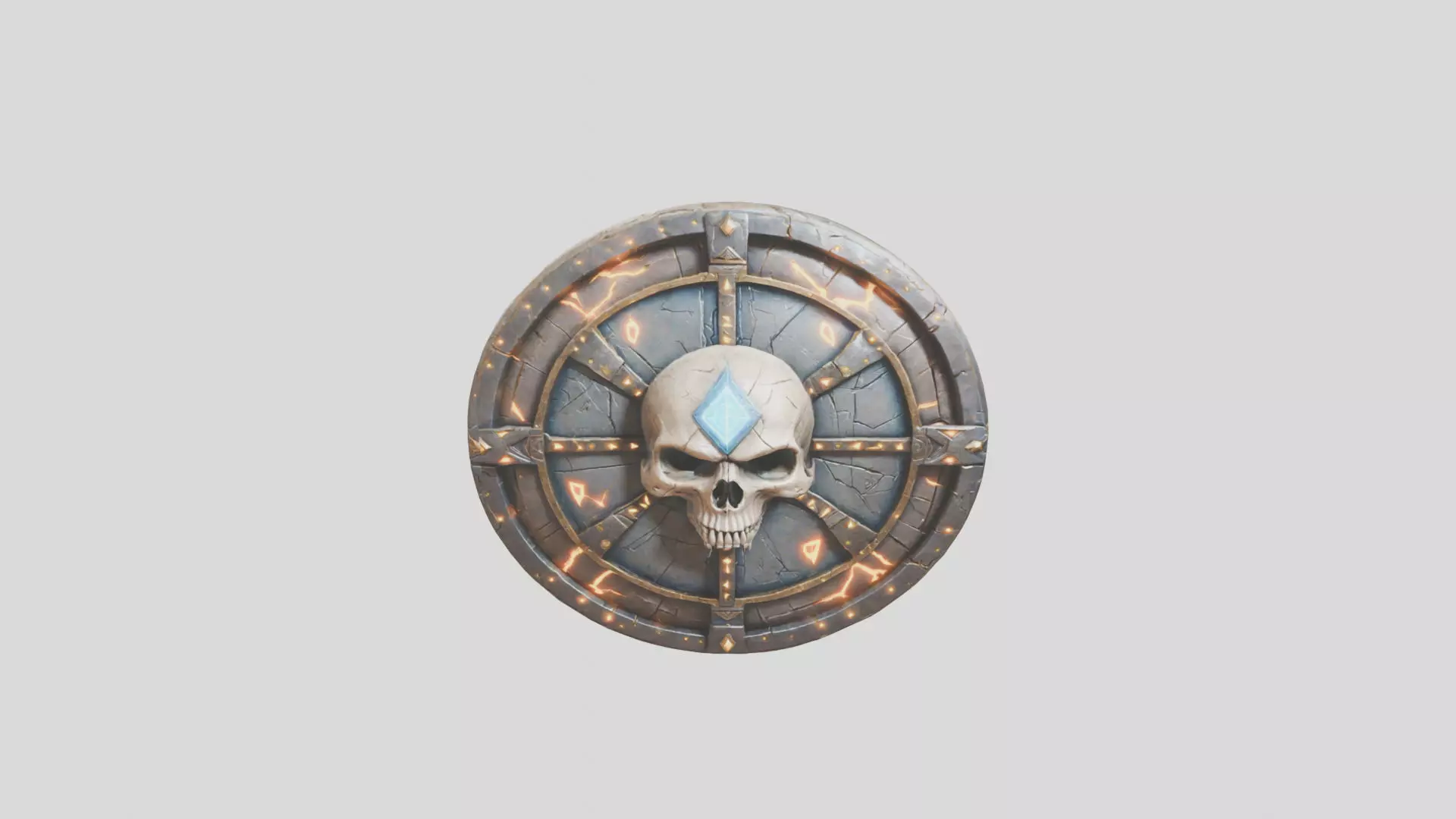 Ancient Warrior Shield with Intricate Details Low-poly 3D model_0