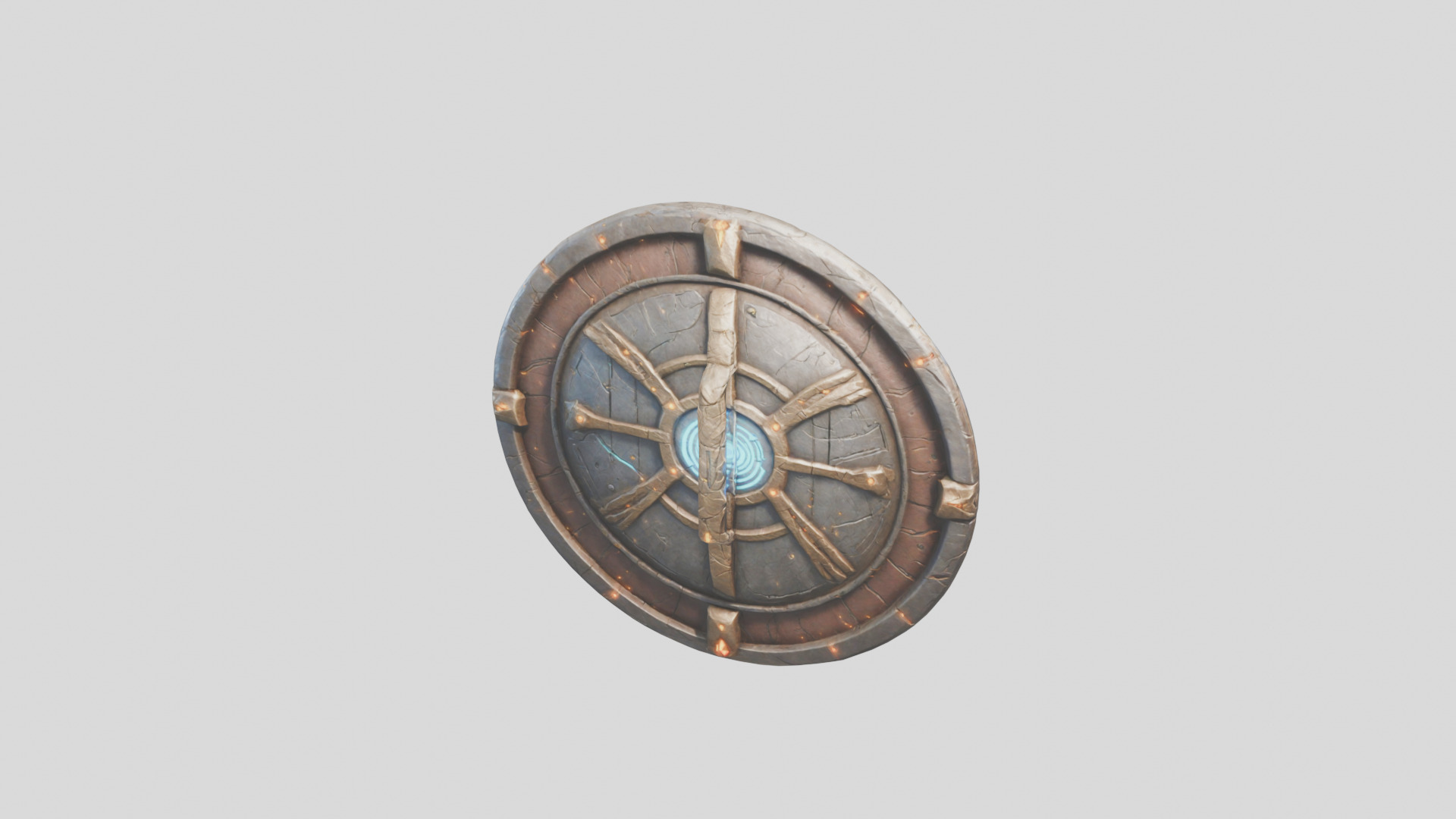 Ancient Warrior Shield with Intricate Details Low-poly 3D model_14