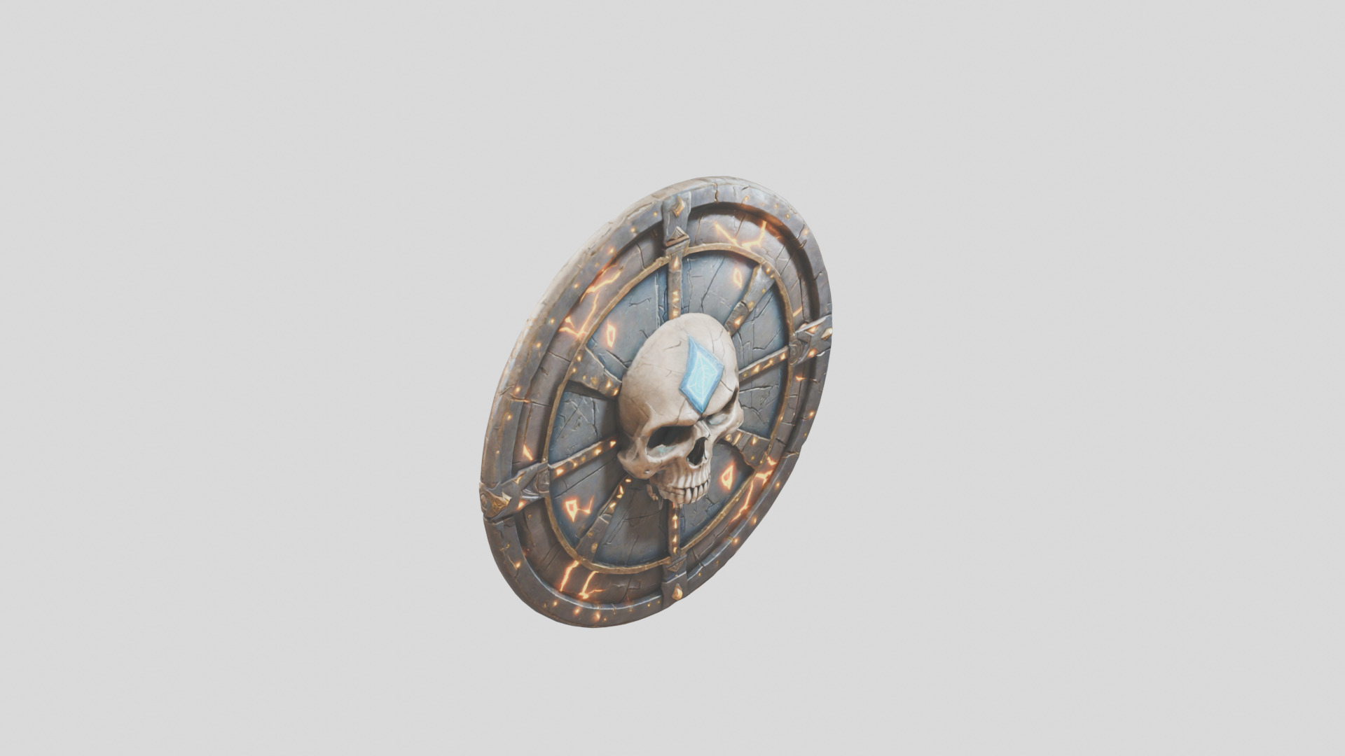 Ancient Warrior Shield with Intricate Details Low-poly 3D model_9