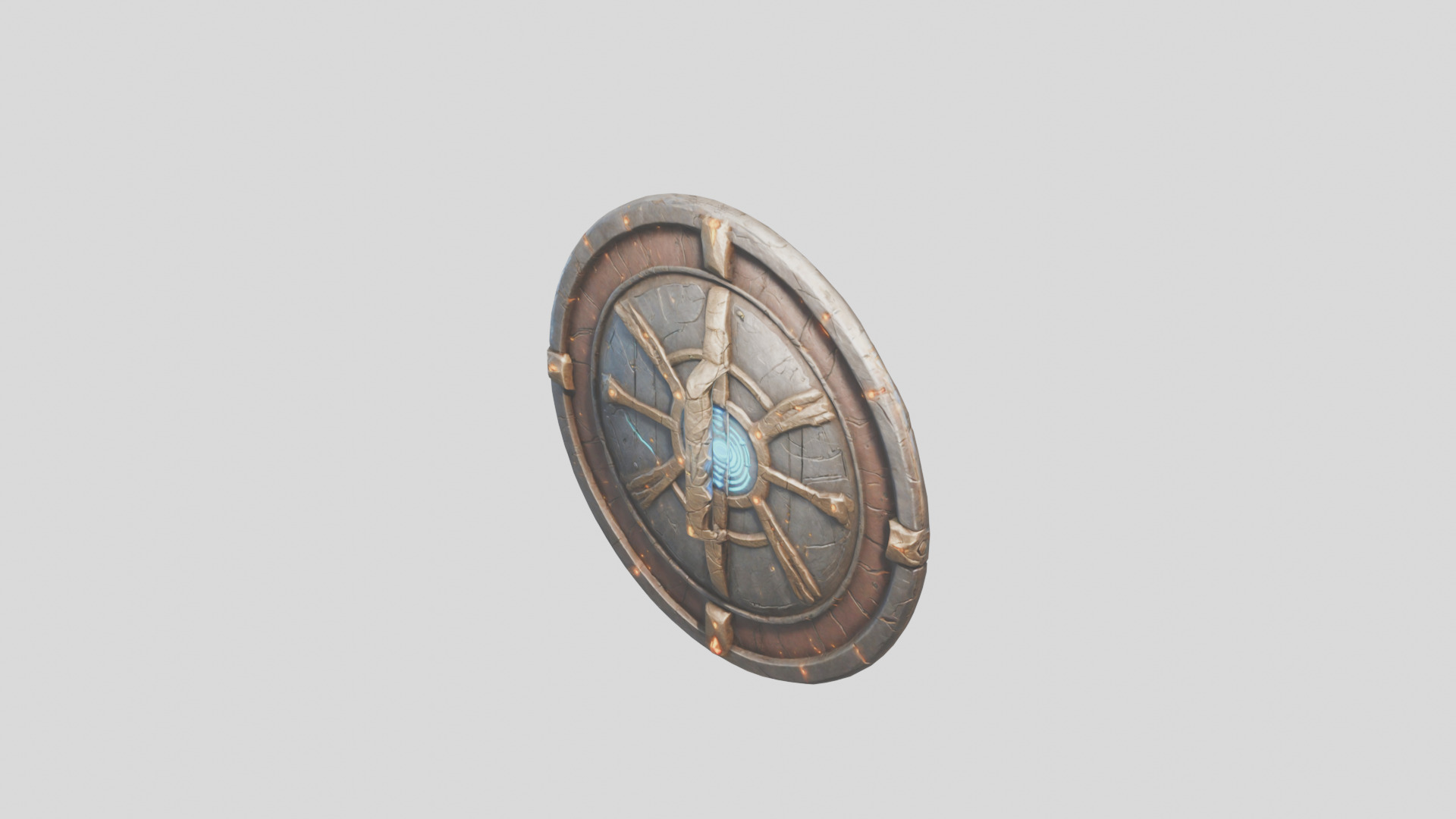Ancient Warrior Shield with Intricate Details Low-poly 3D model_13