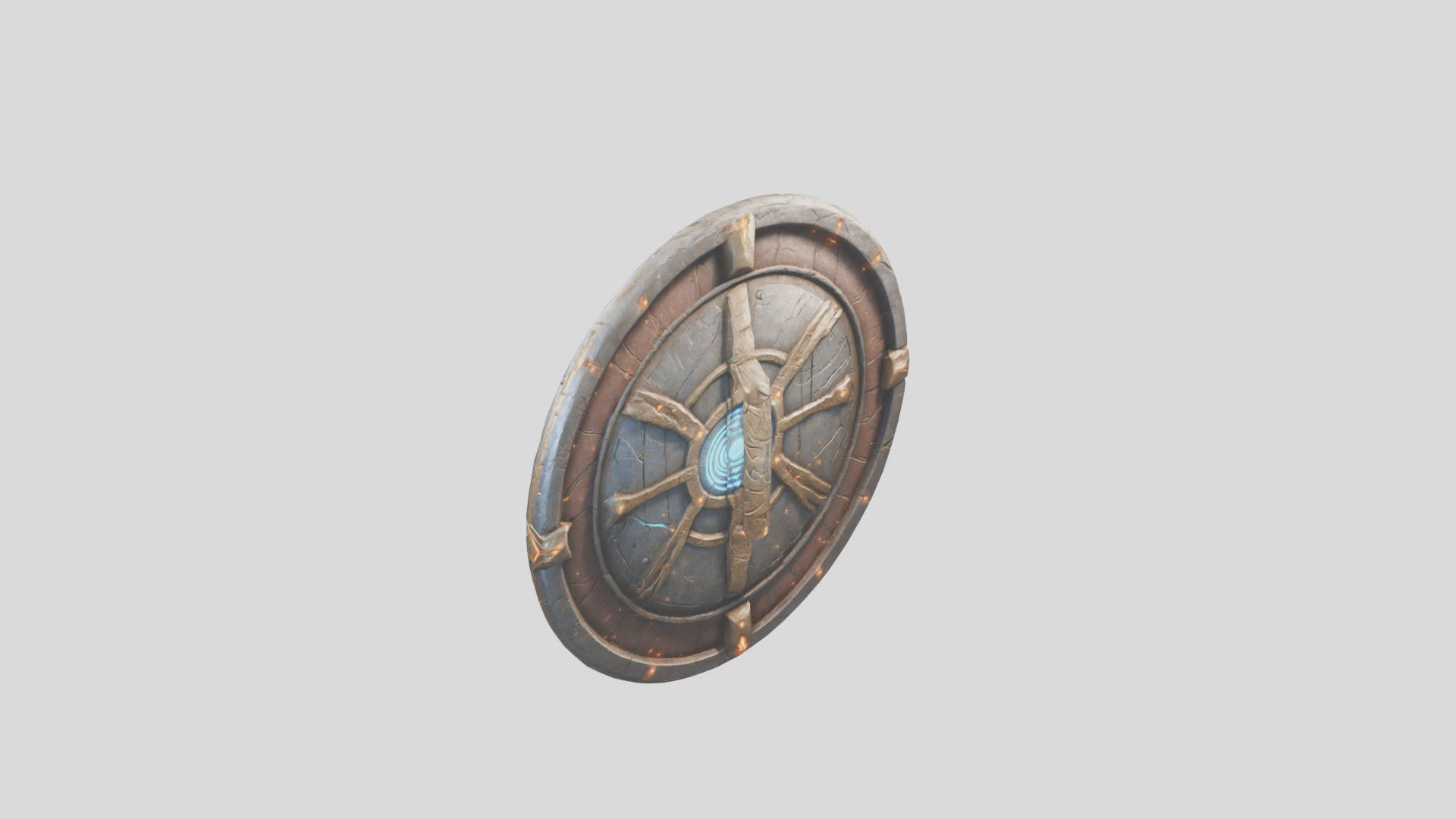 Ancient Warrior Shield with Intricate Details Low-poly 3D model_2