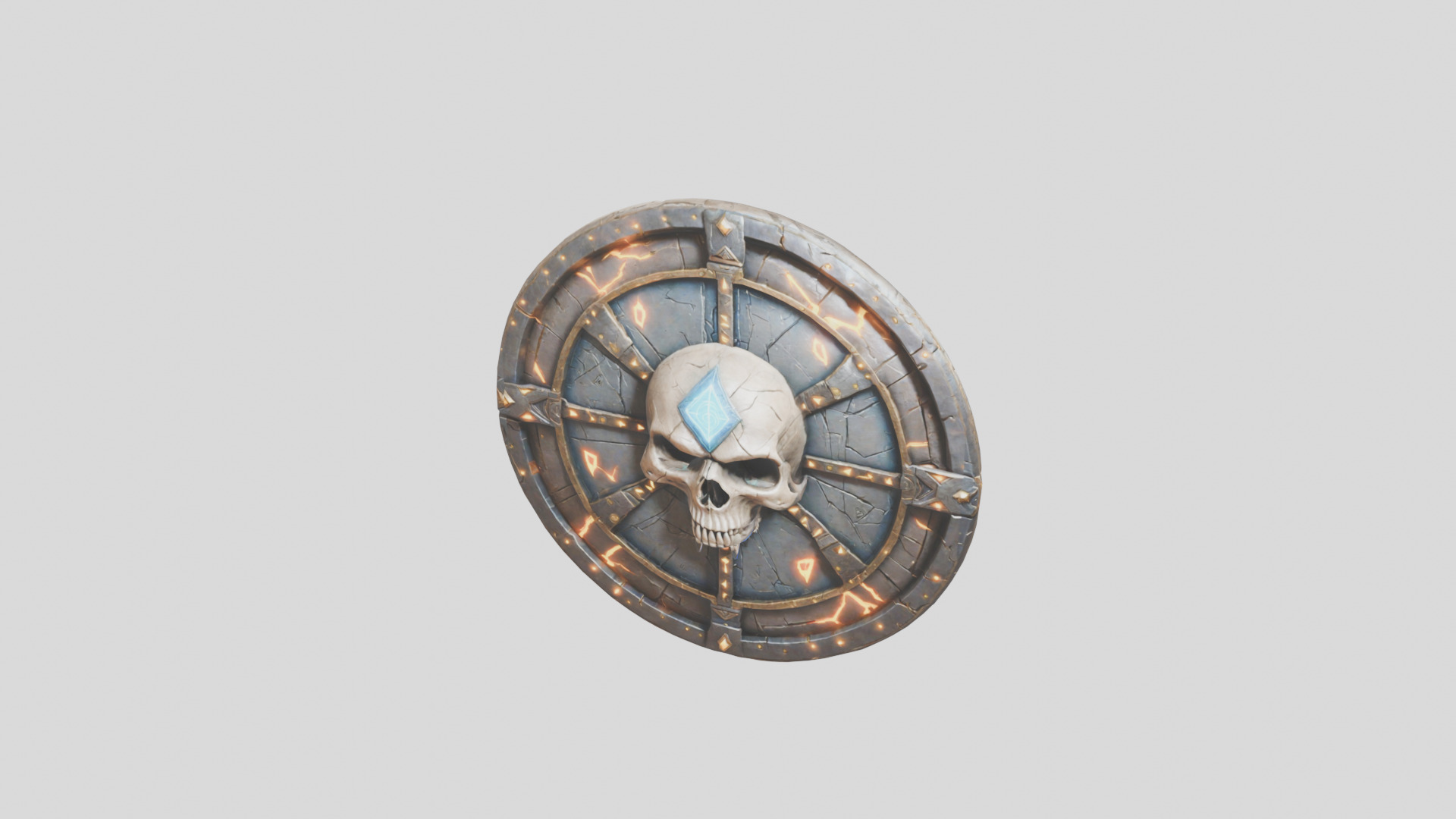 Ancient Warrior Shield with Intricate Details Low-poly 3D model_7