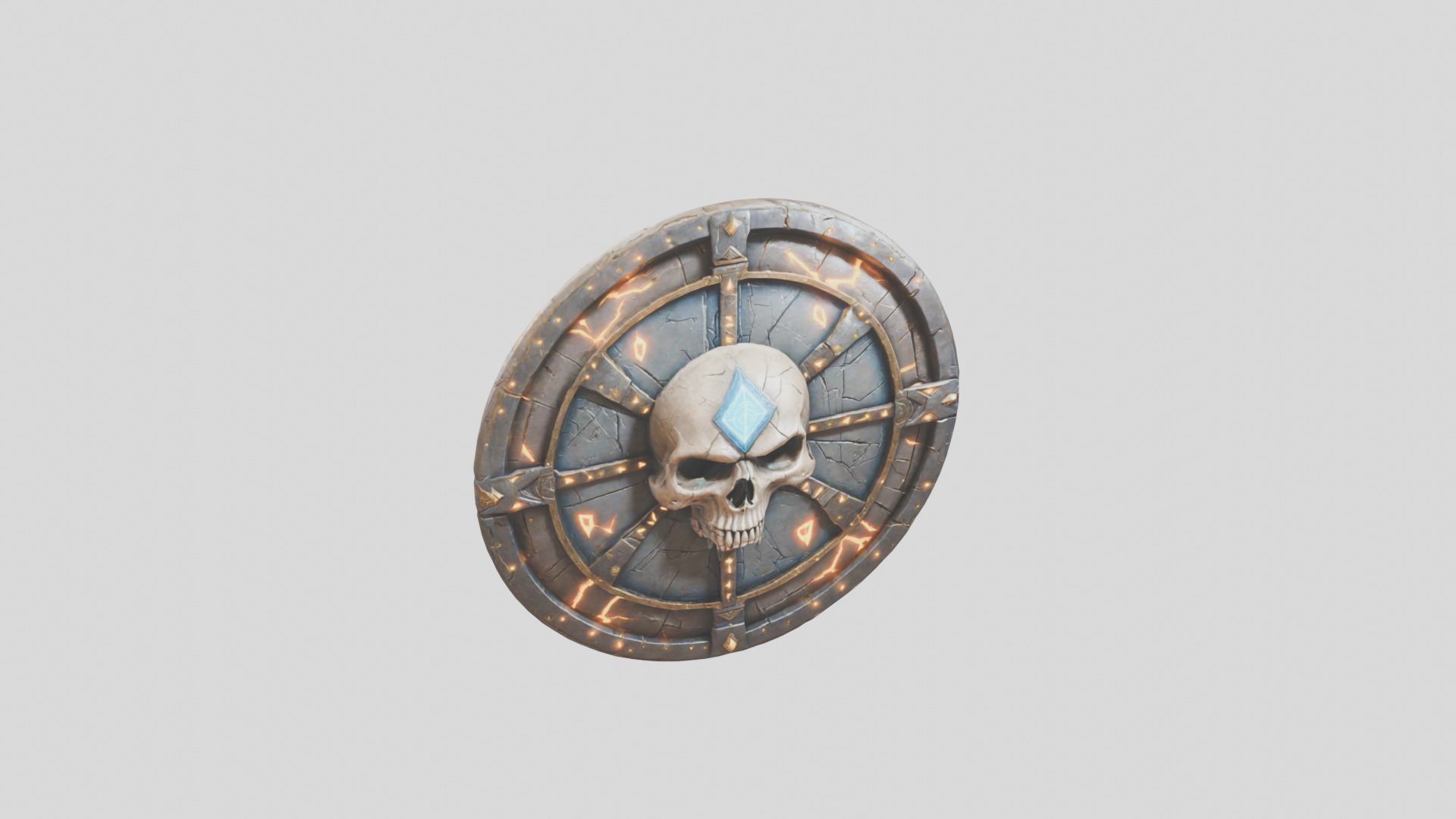 Ancient Warrior Shield with Intricate Details Low-poly 3D model_8