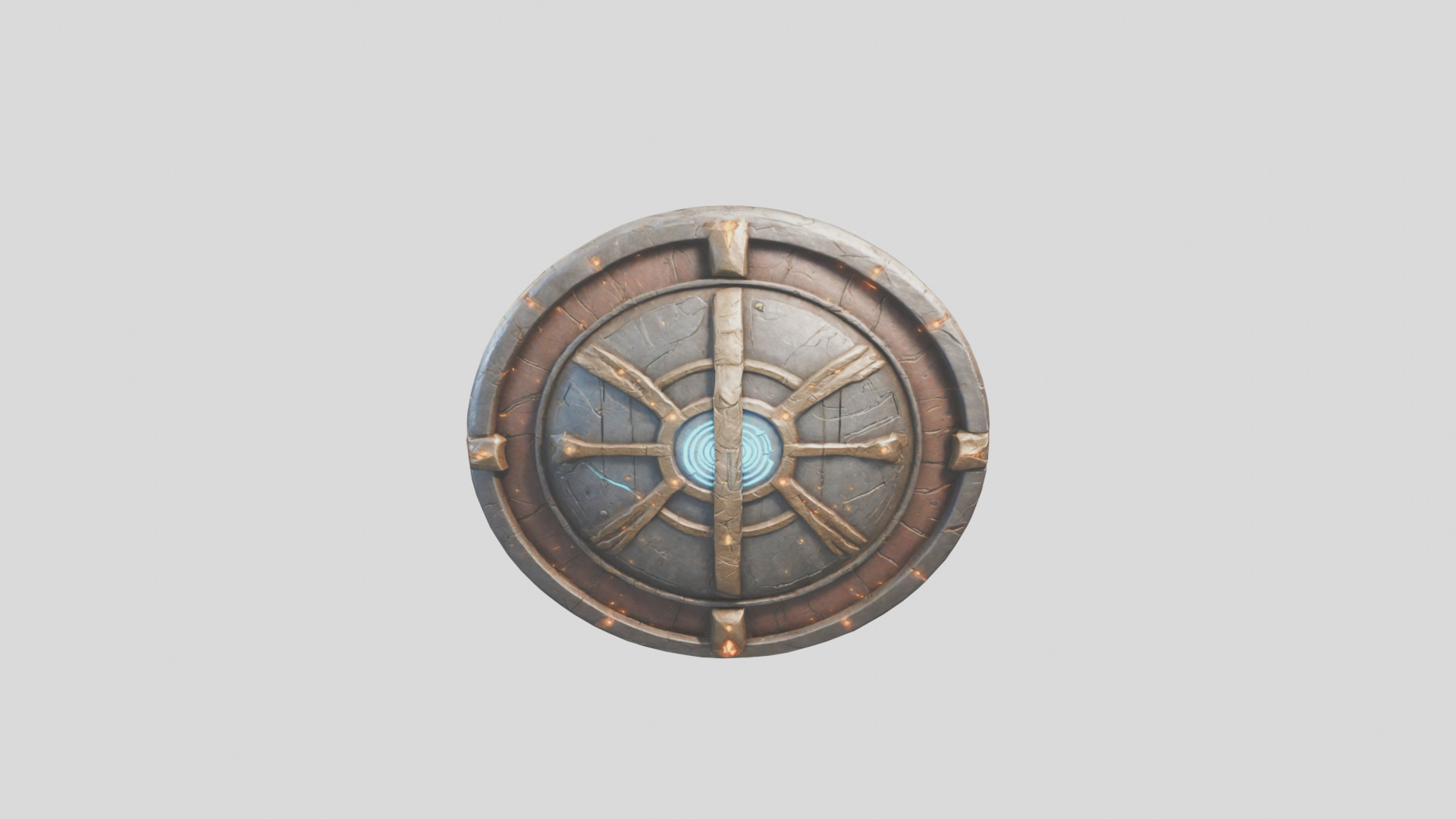 Ancient Warrior Shield with Intricate Details Low-poly 3D model_15