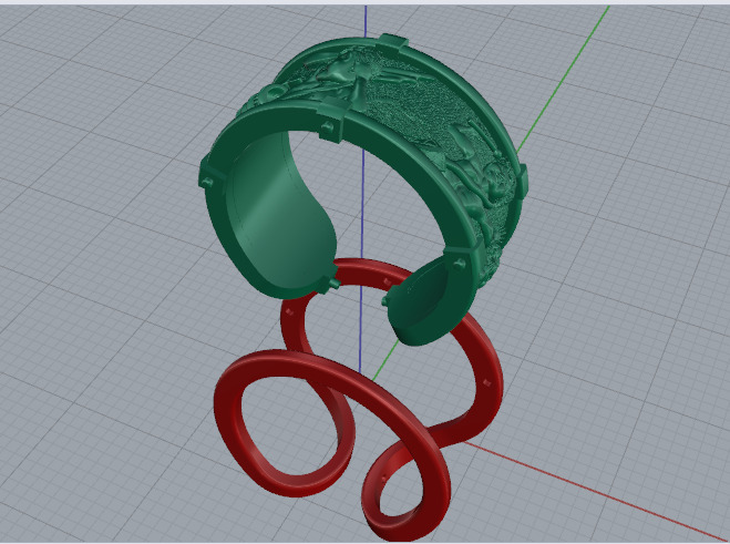 Ring with angels N012875 3D print model_2